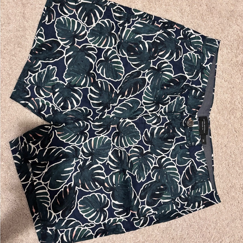 Tropical Leaf Print Men's Shorts